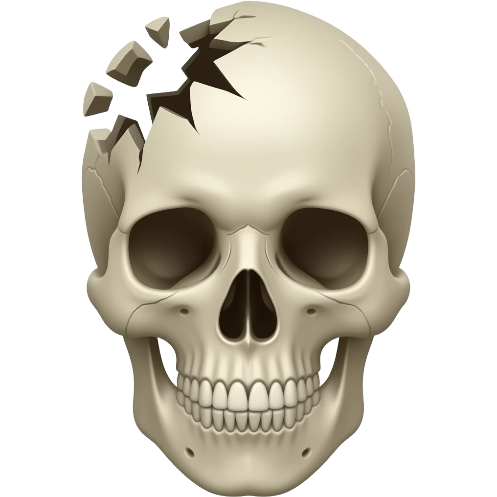 Crâne avec le front exploser emoji