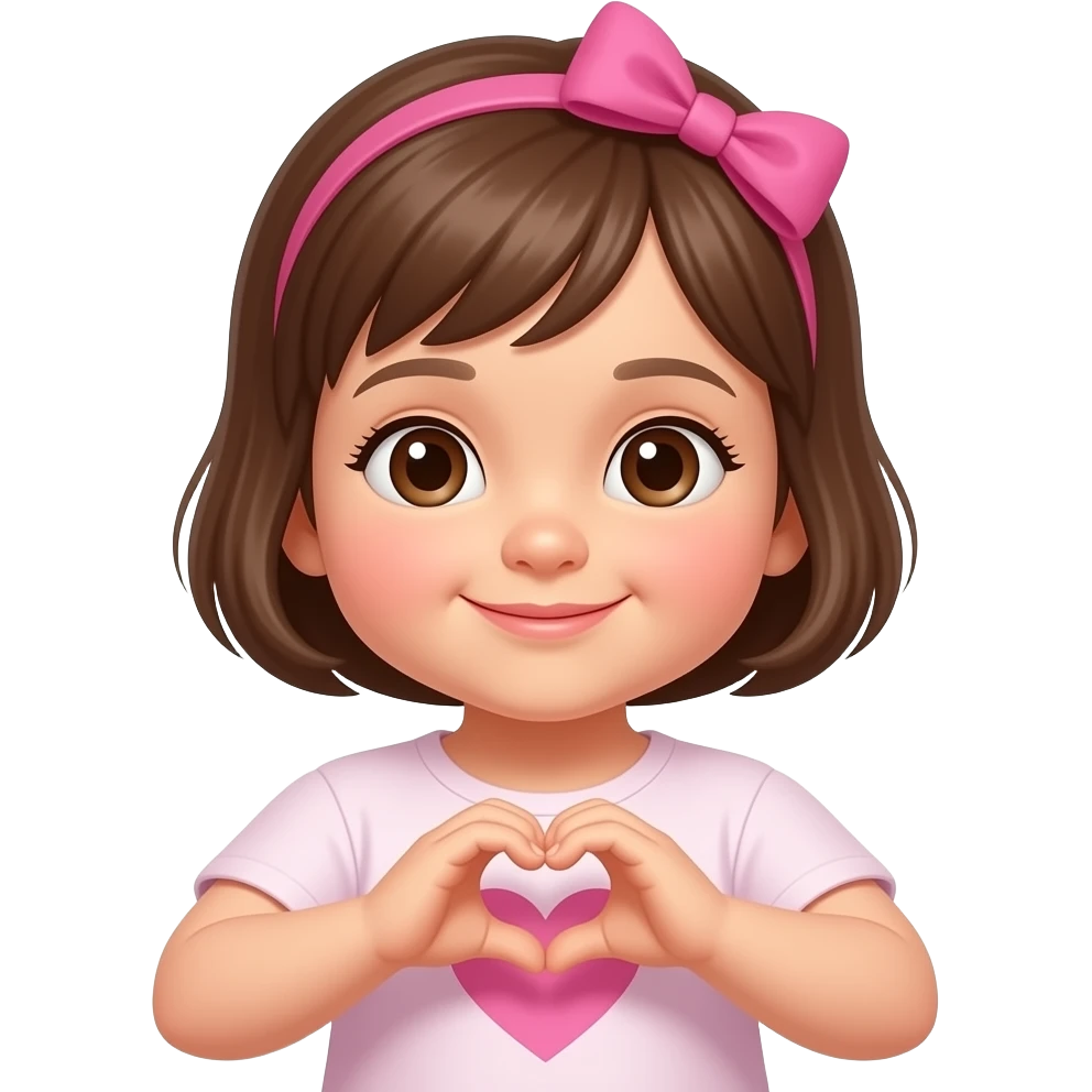 Quiero una niña bebe con las manos puestas en forma de corazón emoji