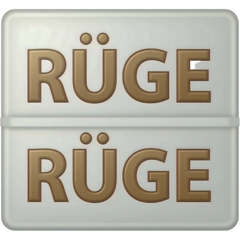 placards with "RÜGE" emoji