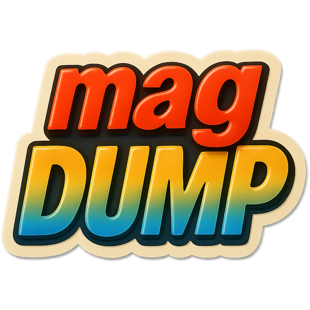 a logo, resembling that of a video tube site, for the text: "mag DUMP" emoji