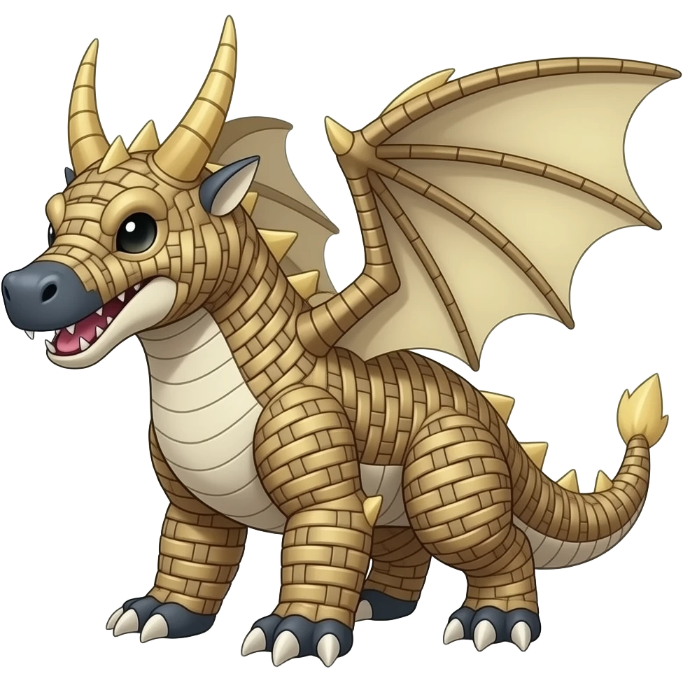 Guilmon-Paragon-Wickerbeast-Vernid-animal-hybrid-creature, full body emoji