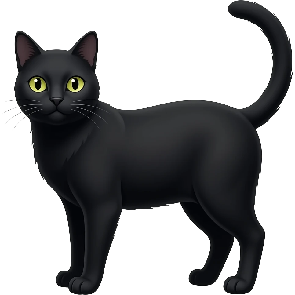 Silueta black cat emoji