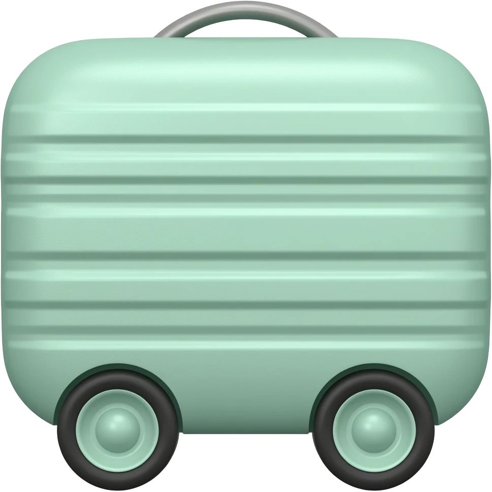 Mint green wheeled solid rectangle, modern design emoji