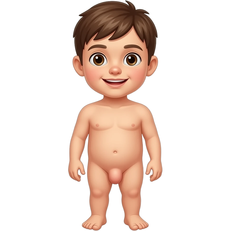 Naked kid boy with big penis full body emoji