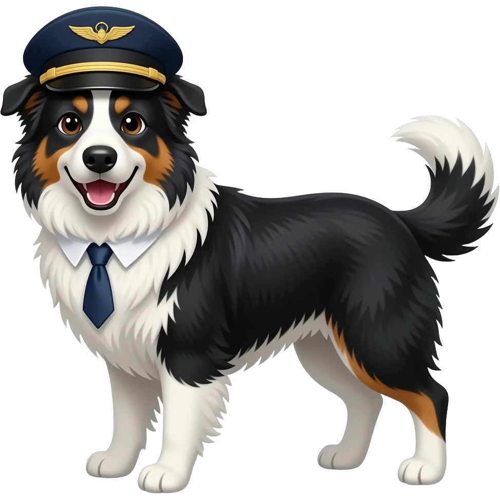 make a bordercollie airline pilot emoji