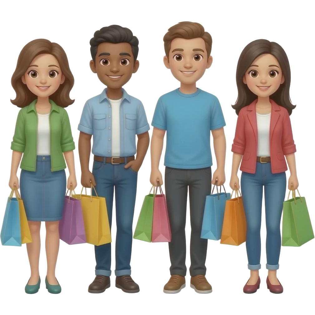 people with shopping bag emoji