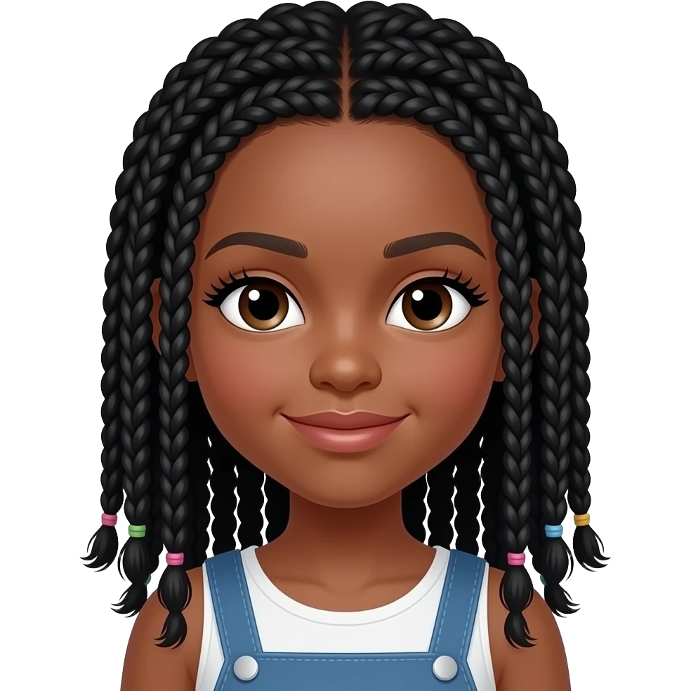 a girl with box braid thats 10 years old and black from jamcia a long lashers emoji