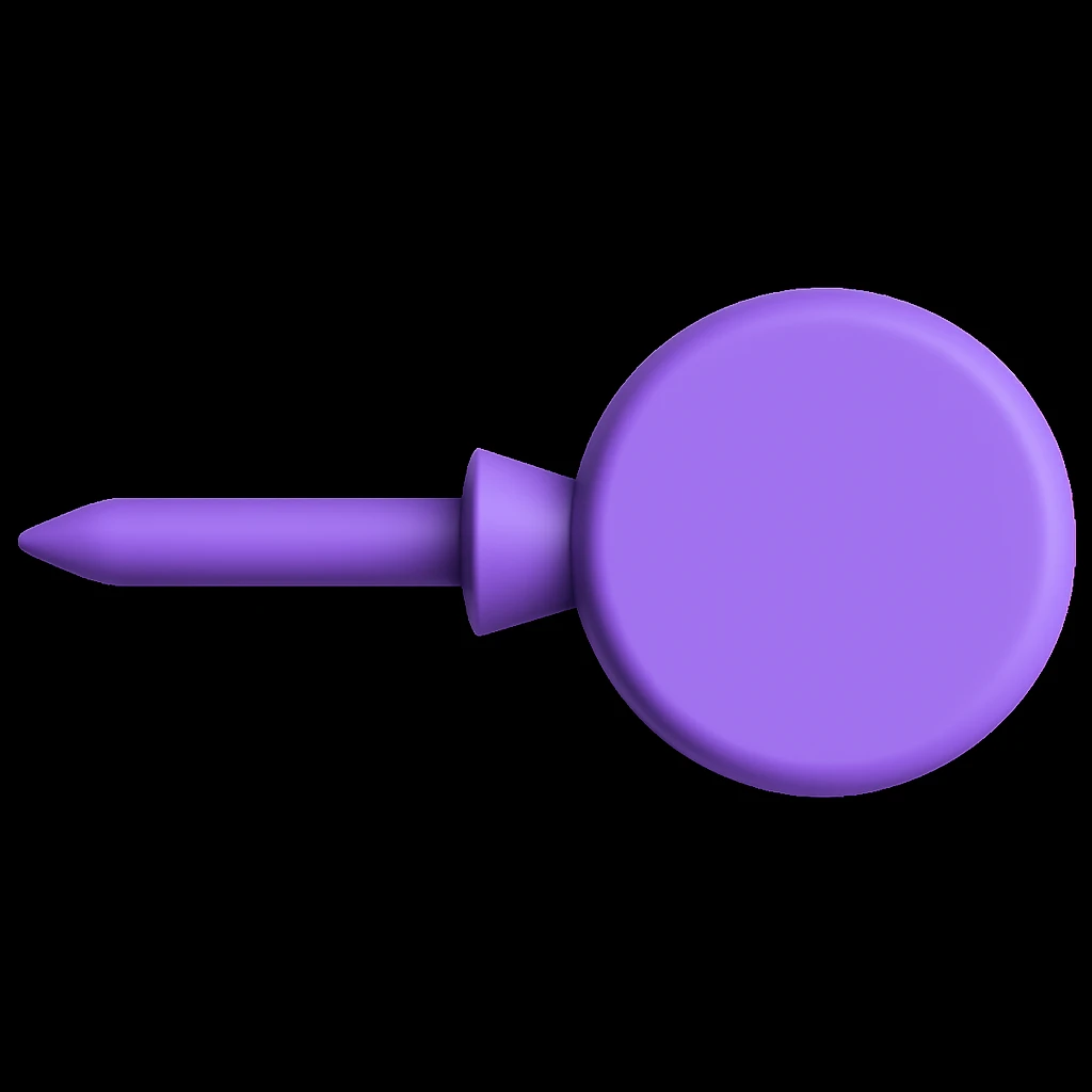 Rotate the purple pin 90 degrees clockwise, keep the 3D emoji style with no background. emoji