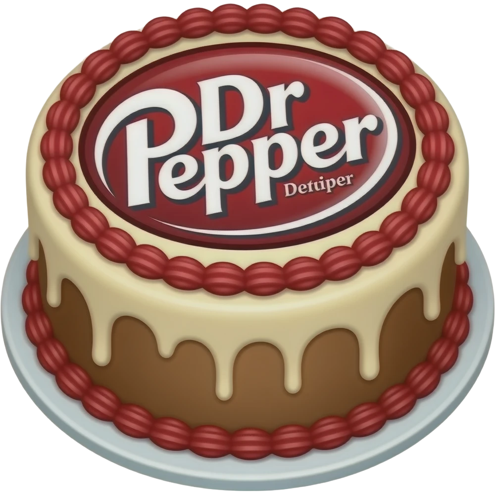 Dr. Pepper cake emoji