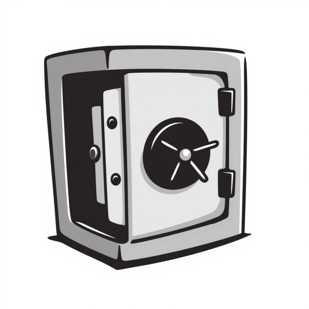 bank safe, no background emoji