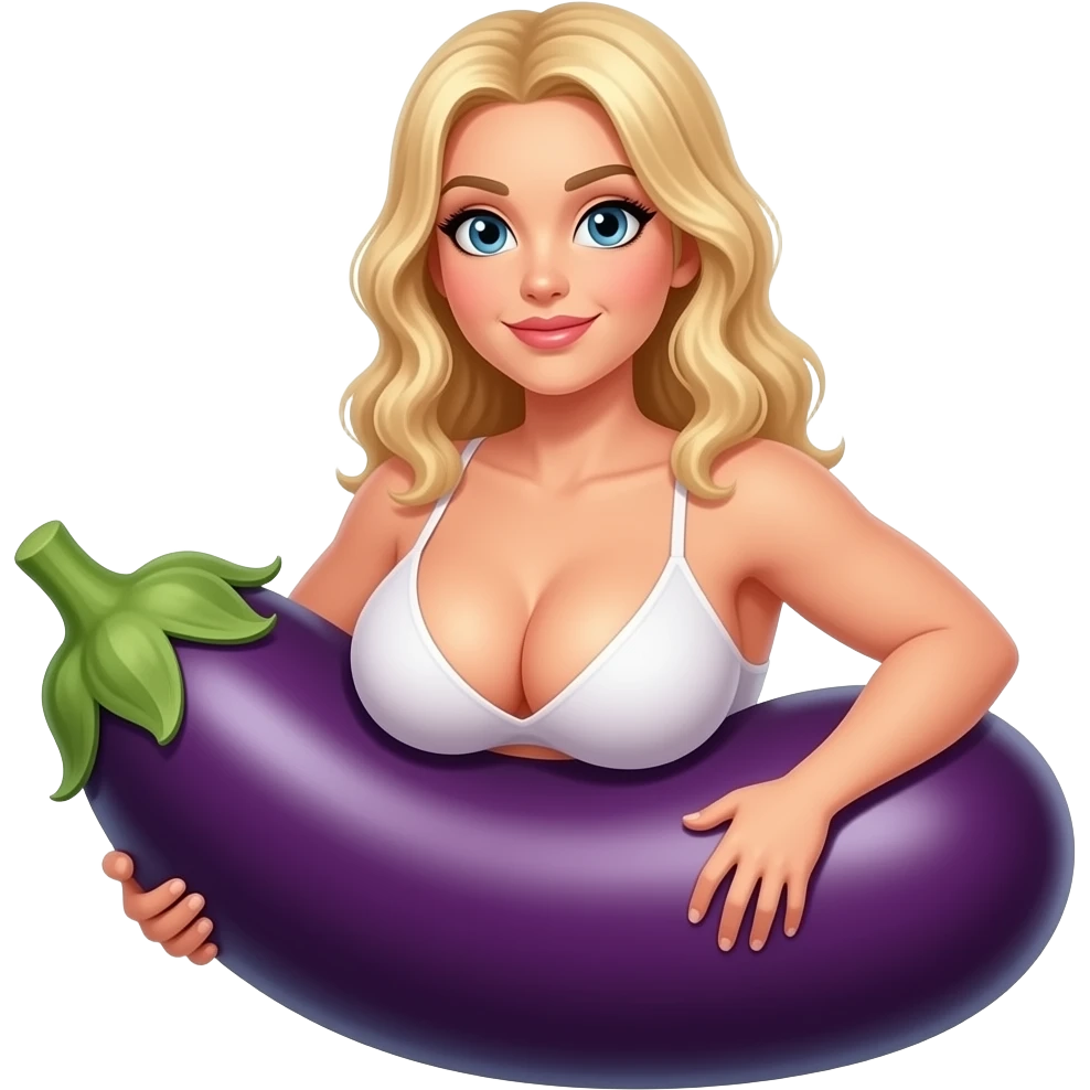 naked athletic blonde woman big tits humping eggplant emoji