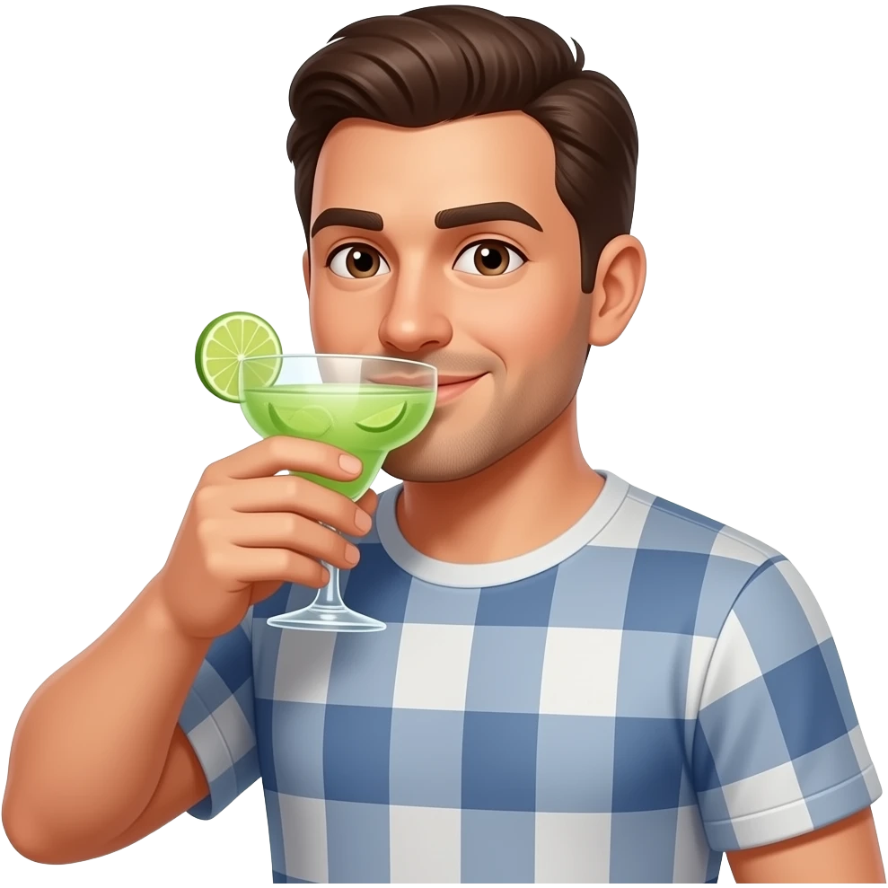 Man drinking margaritas emoji