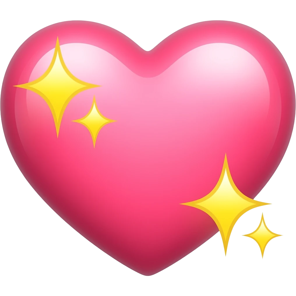 pink heart with yellow sparkles emoji