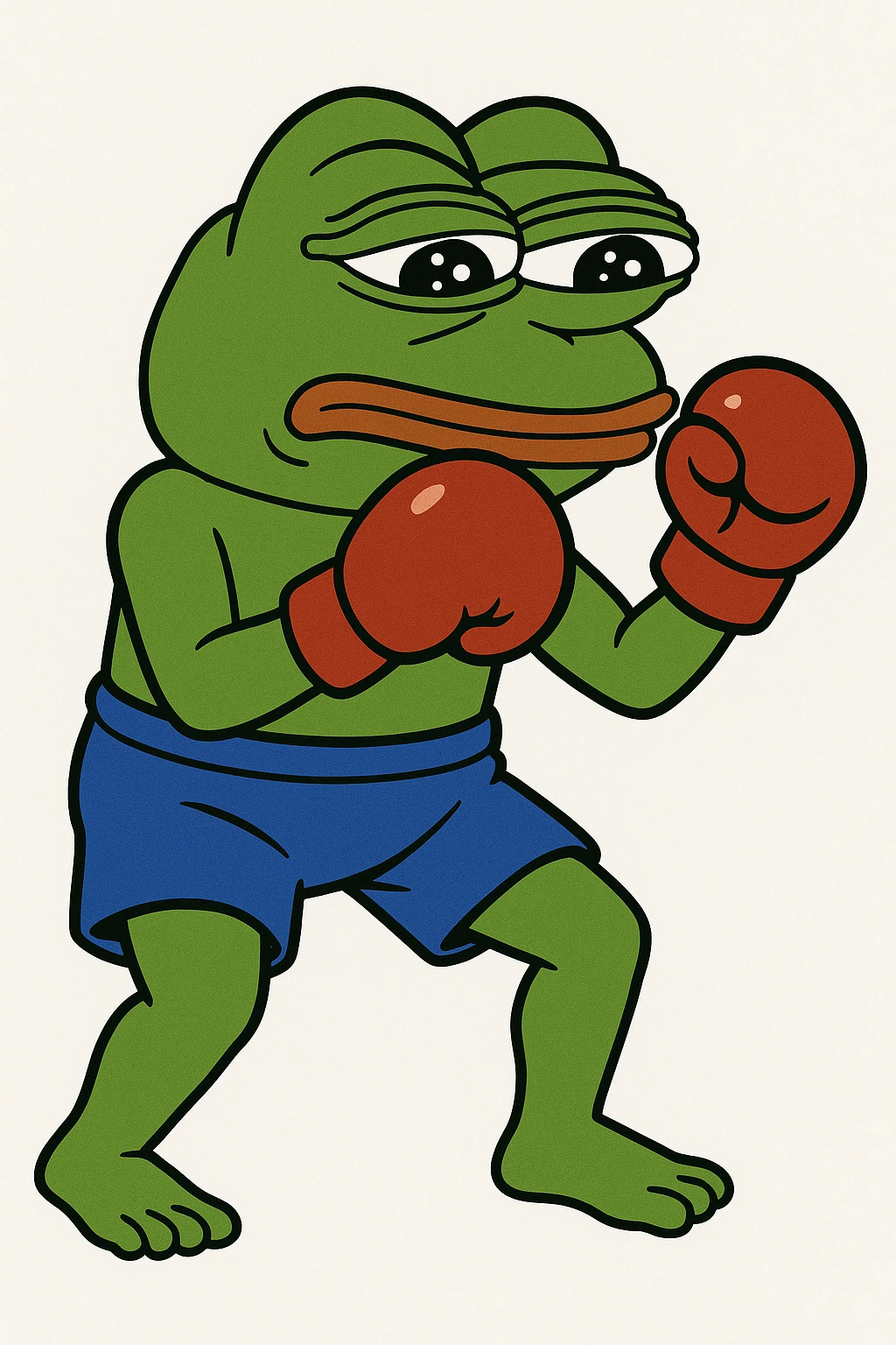 create a pepe boxing, white background emoji