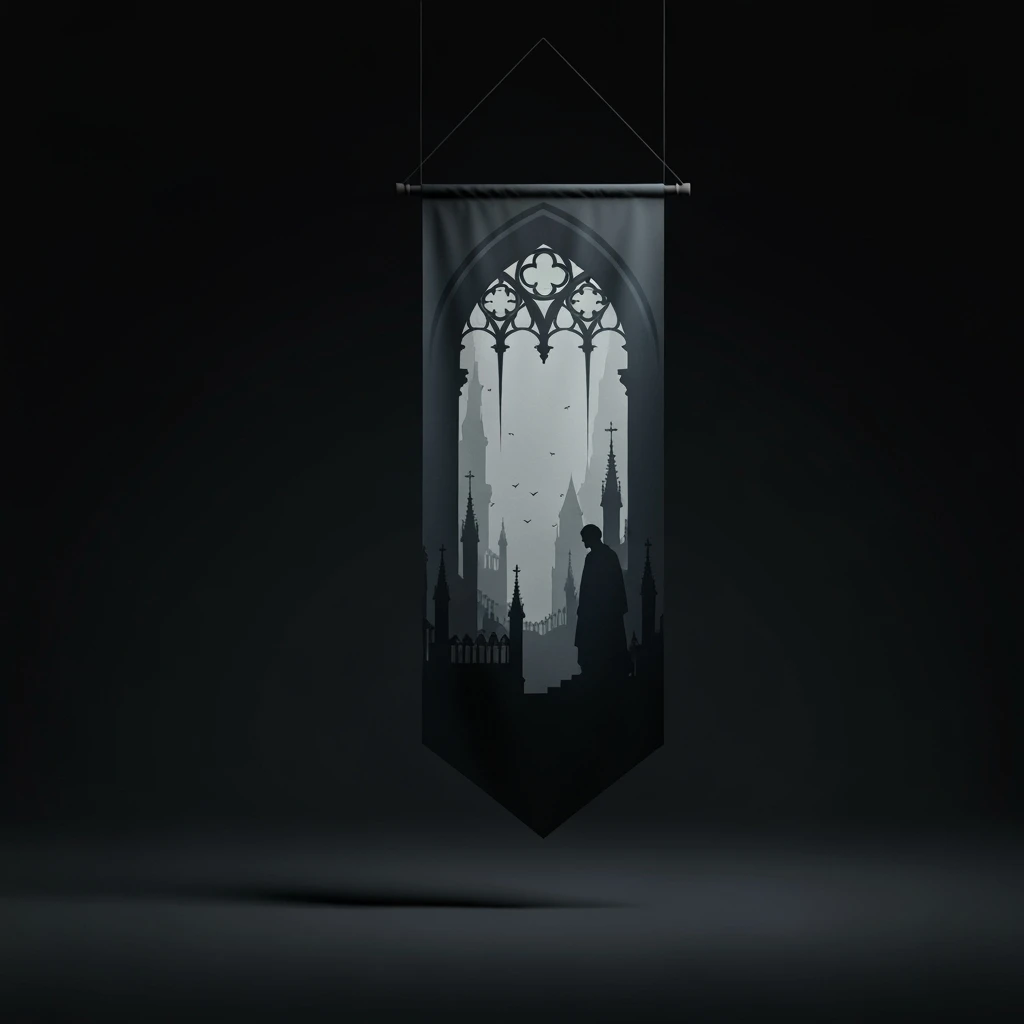 goth banner, no text, minimal, expressive, variation 4, no background emoji