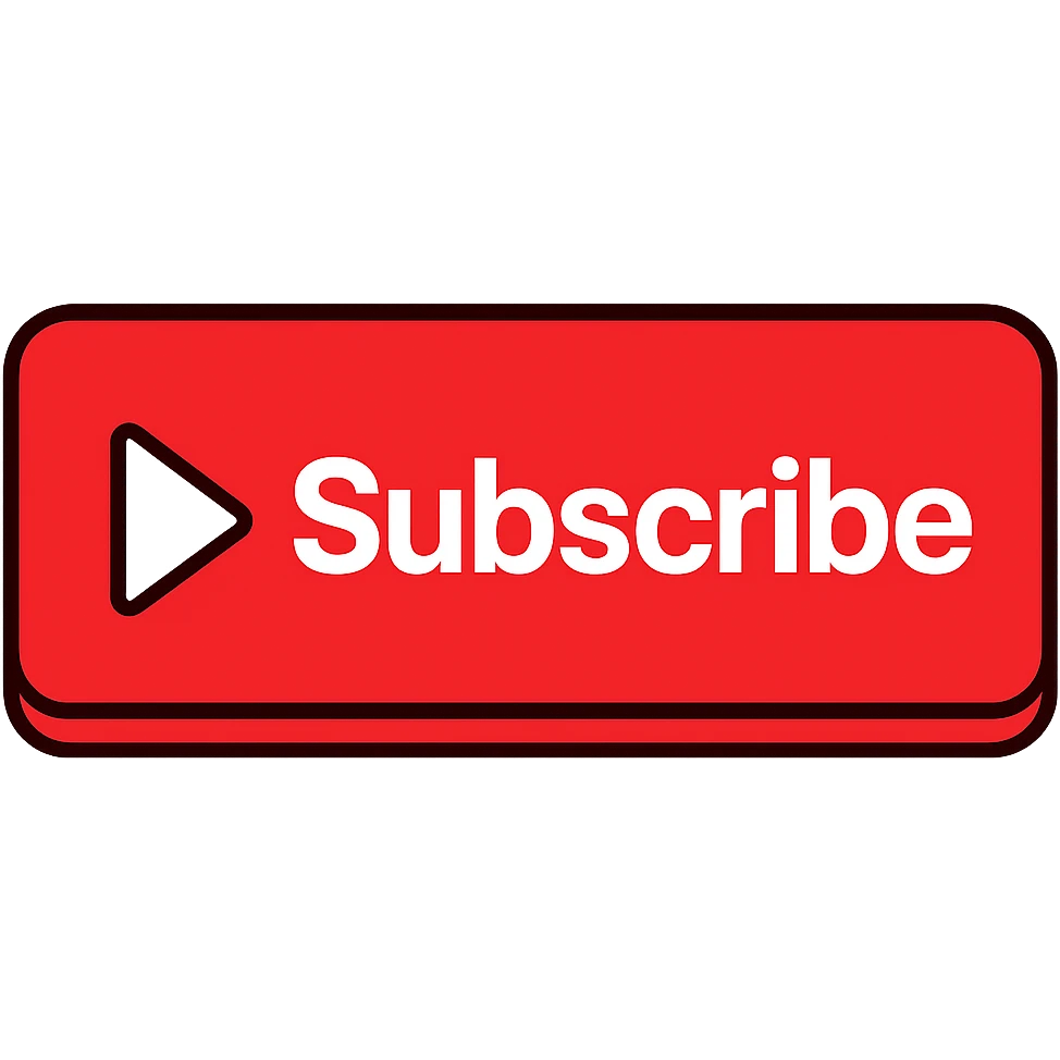 Make the button a vivid YouTube red, keep the white play icon and 'Subscribe' label, minimalist, flat, no gradients, with no background. emoji