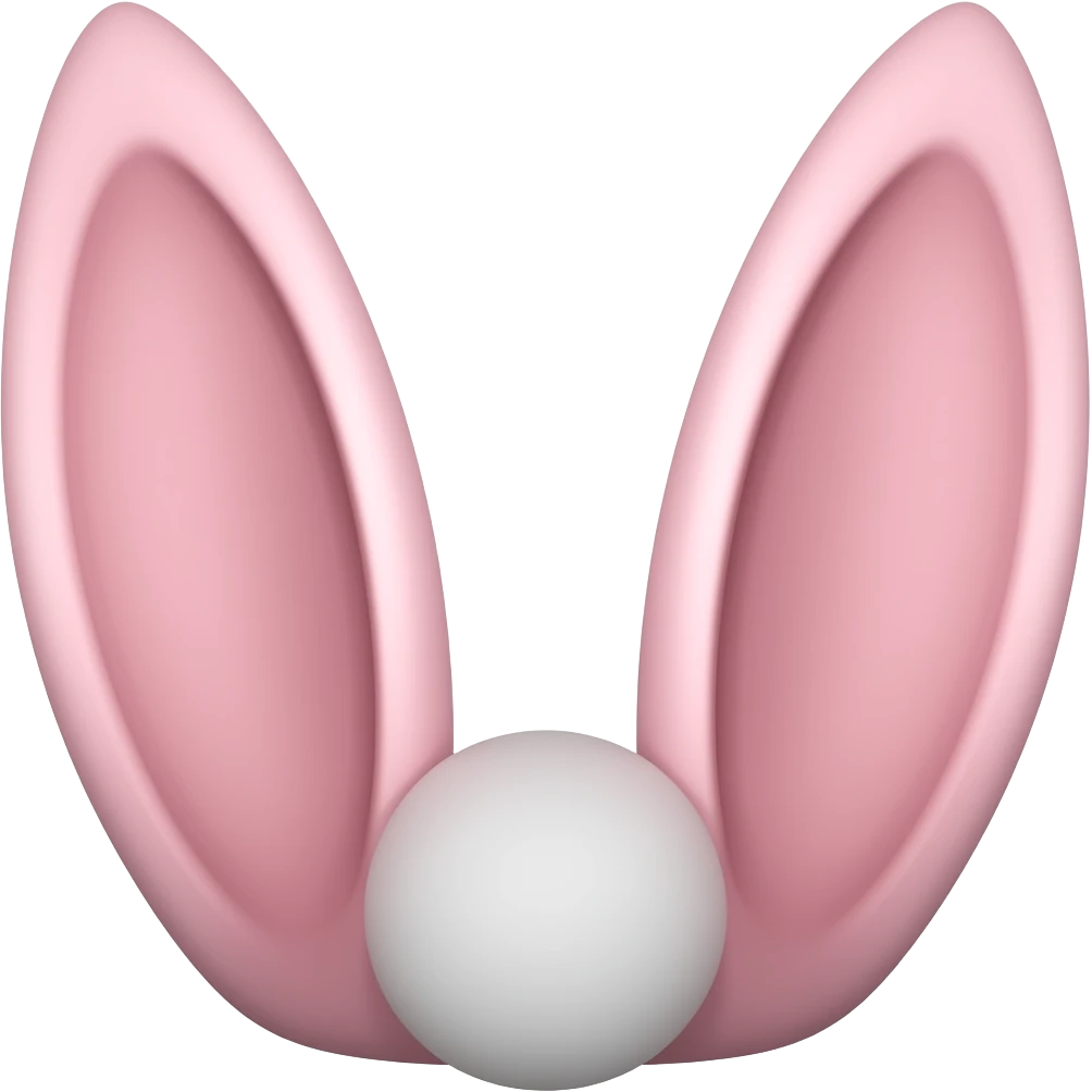 Pink rabbit tail emoji