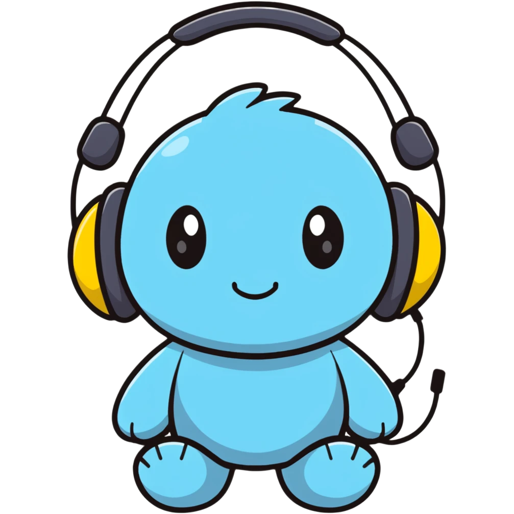 Sprunki character from Incredibox, fun cartoon mascot with big headphones emoji