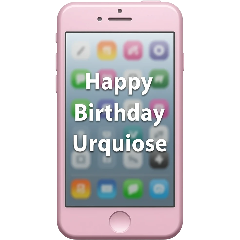 PINK CELL PHONE HAPPY BIRTHDAYURQUIOSE emoji