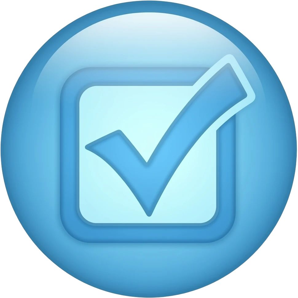 A blue circle with a checkmark inside emoji