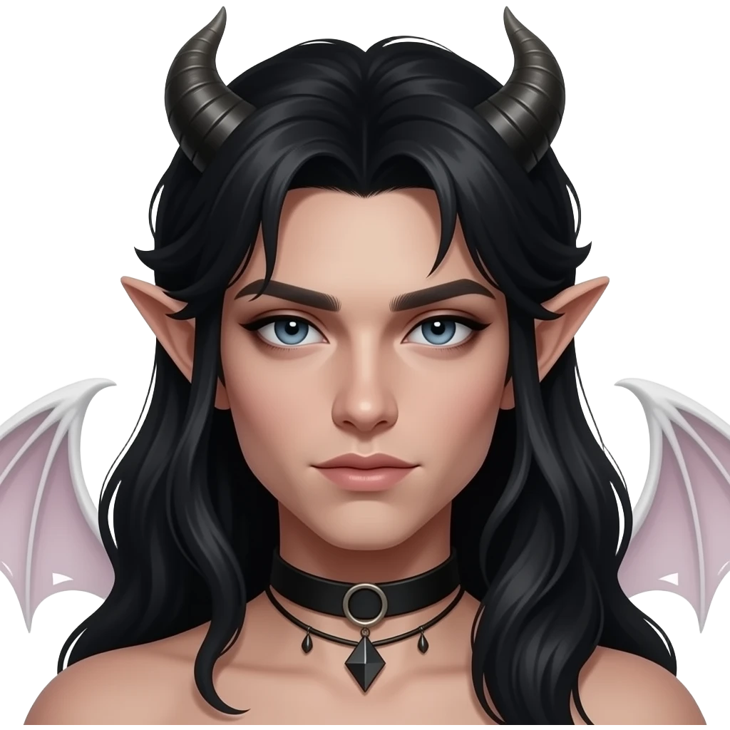 Dark sexy gothic demale and malebelves with elve ears. Fantasy emoji