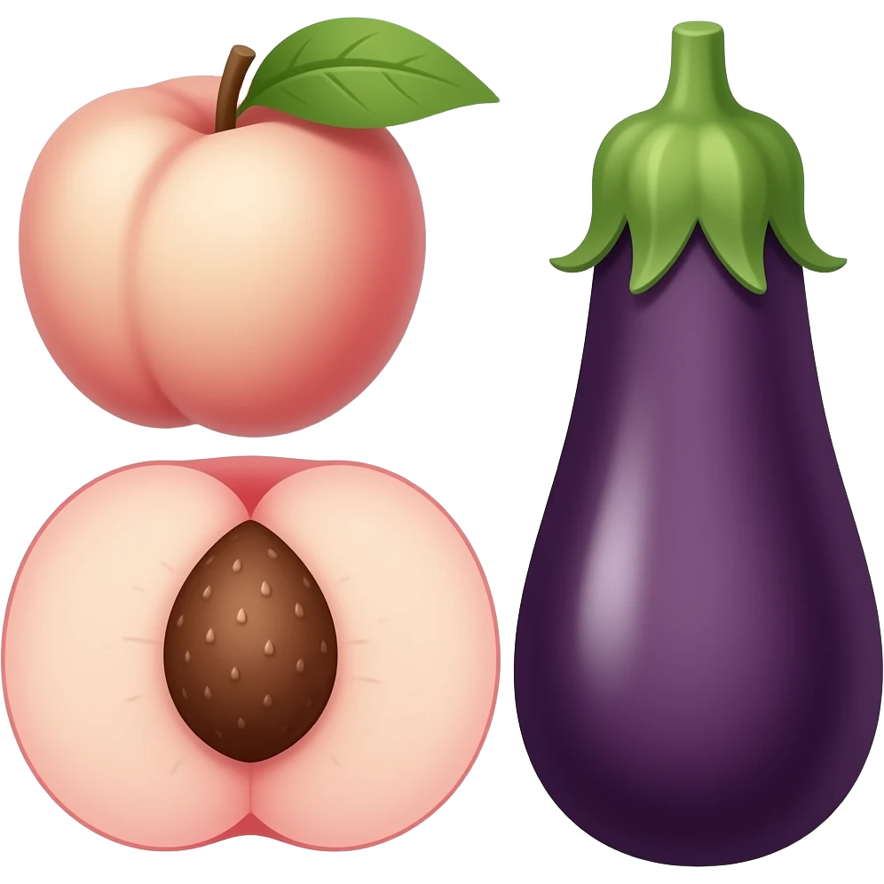 Peach and eggplant emoji