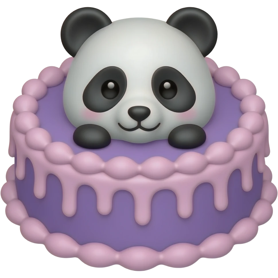 purple panda cake emoji