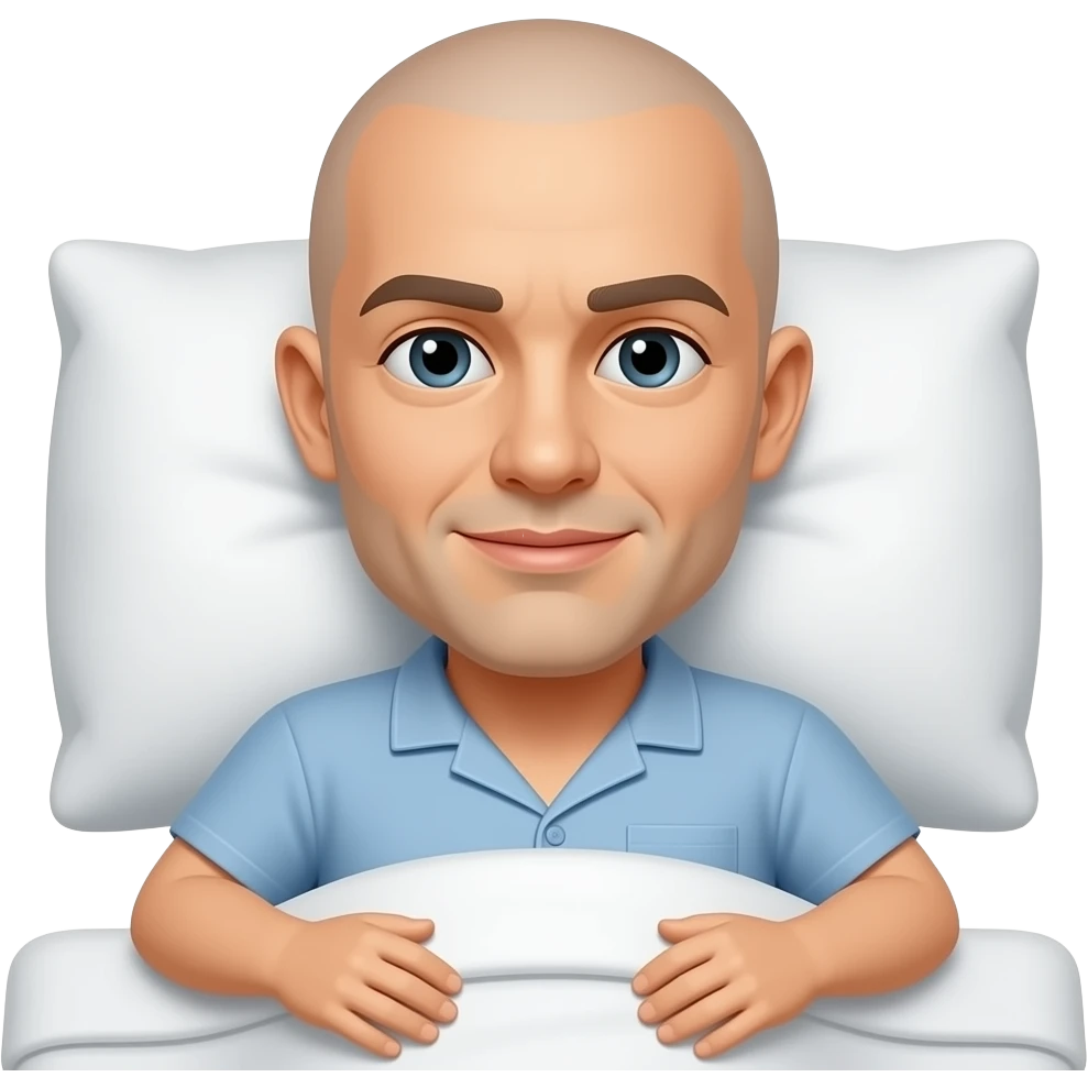 Uomo calvo  nel letto emoji