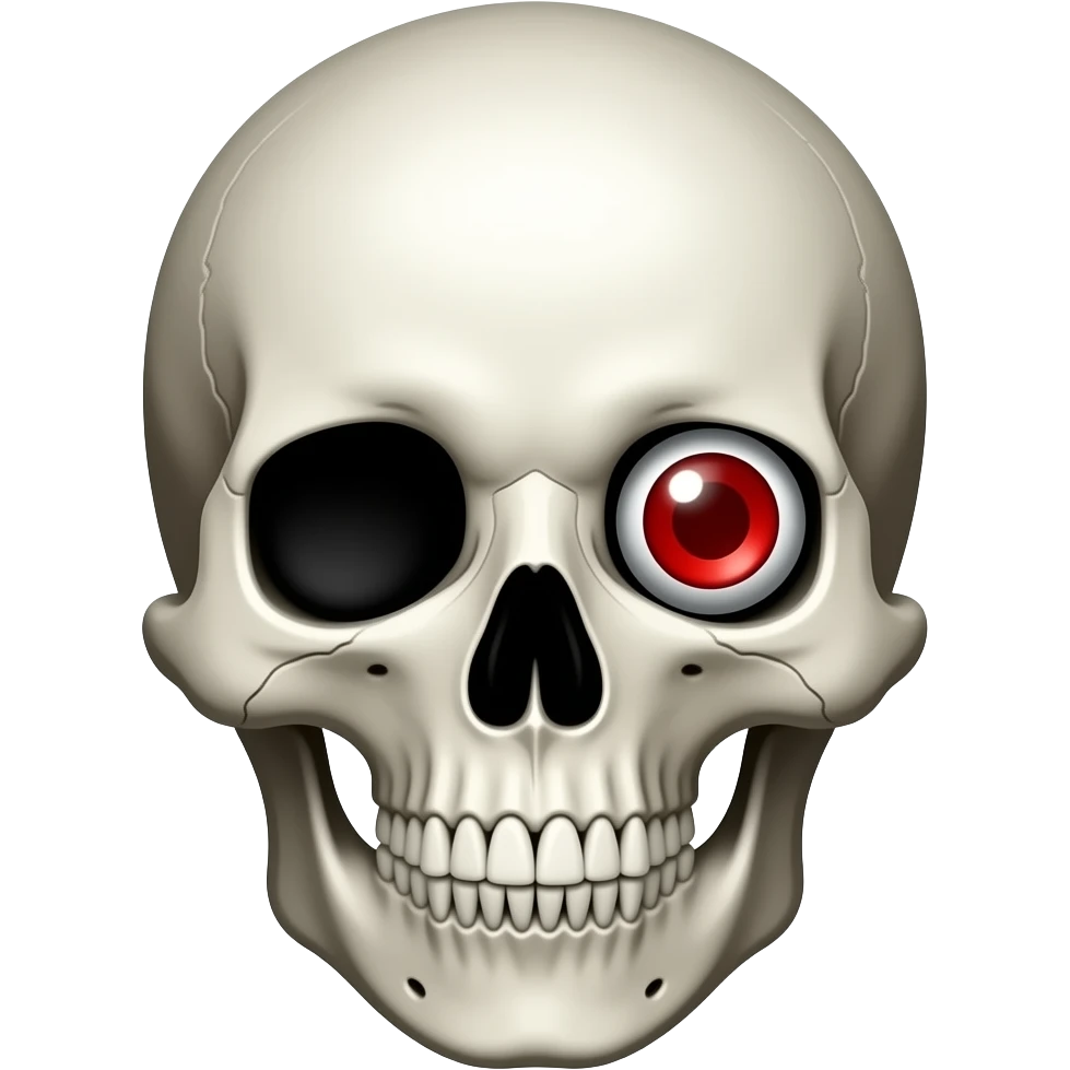 Skull with one red eye emoji