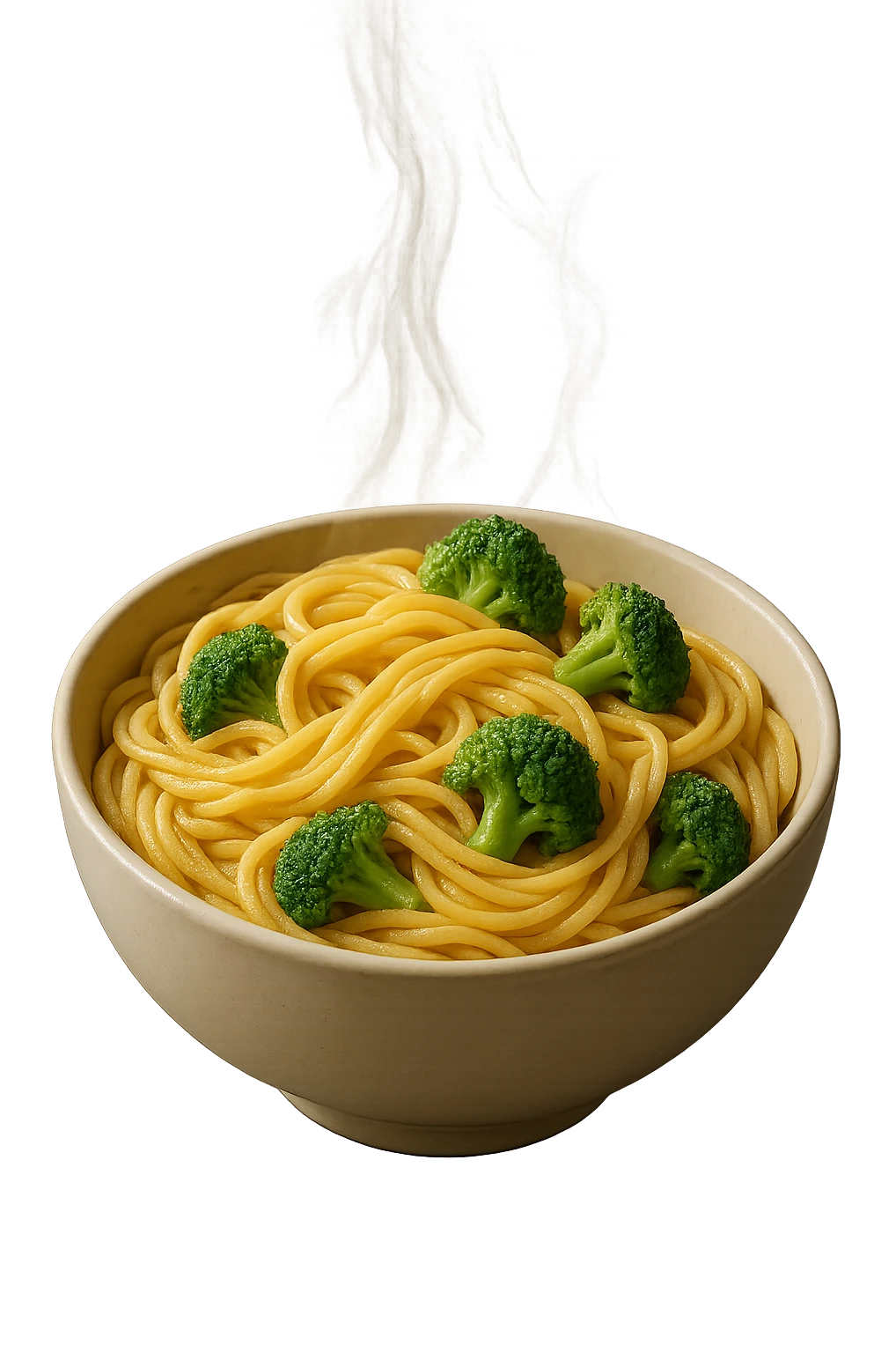 bowl di pasta e broccoli, iperrealistico 4k emoji