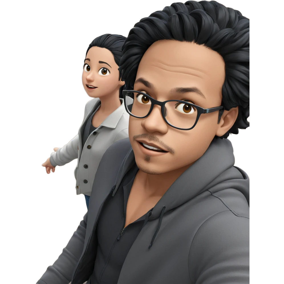 black hair boy and girl emoji