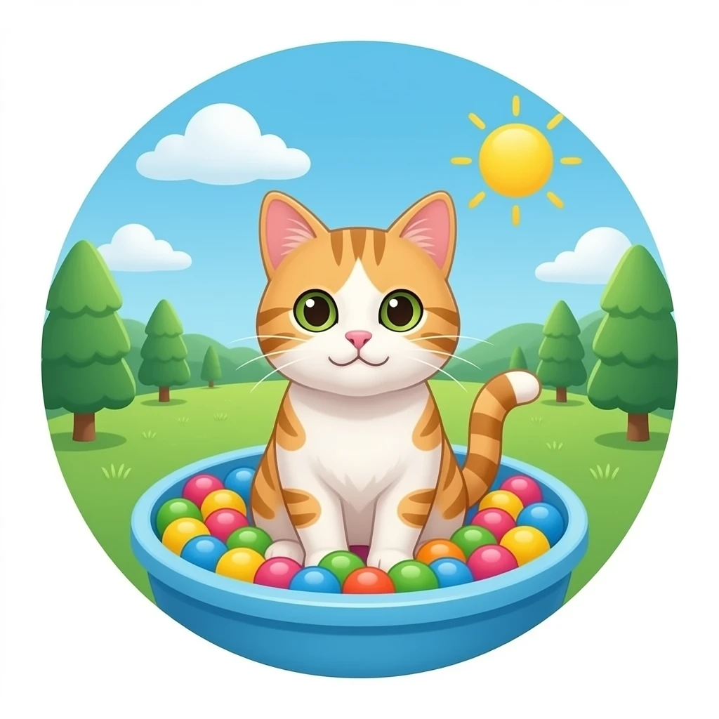 cat in a ball pit emoji