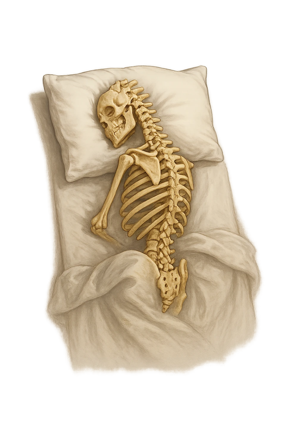 spina dorsale anatomica realistica dorme in un letto emoji