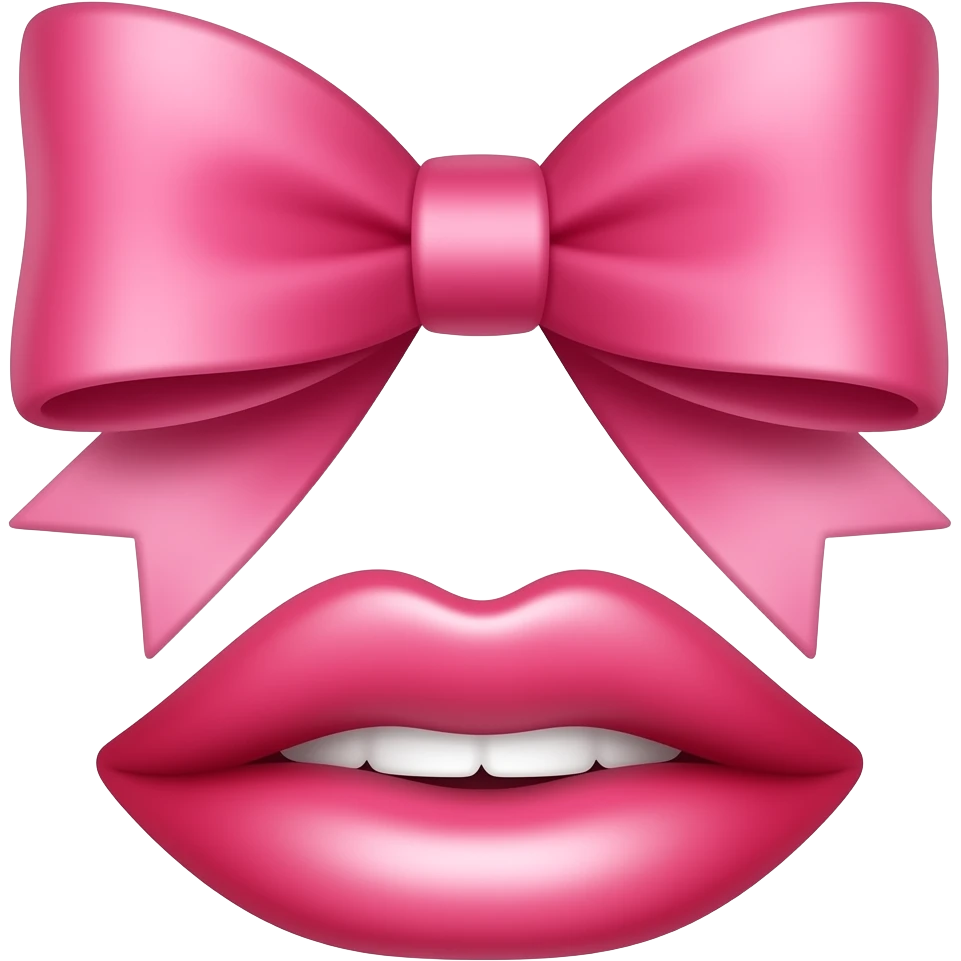 pink bow and lip emoji
