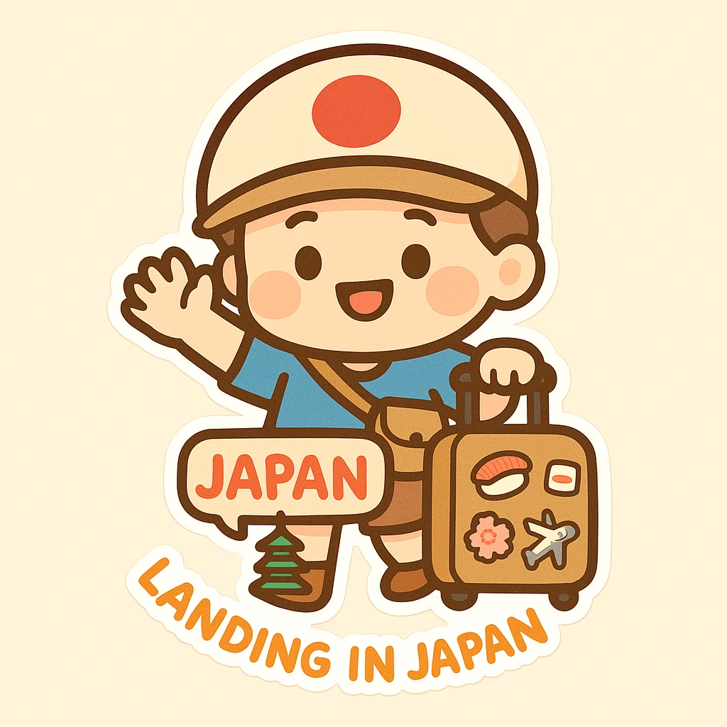 sticker commemorating landing in japan emoji