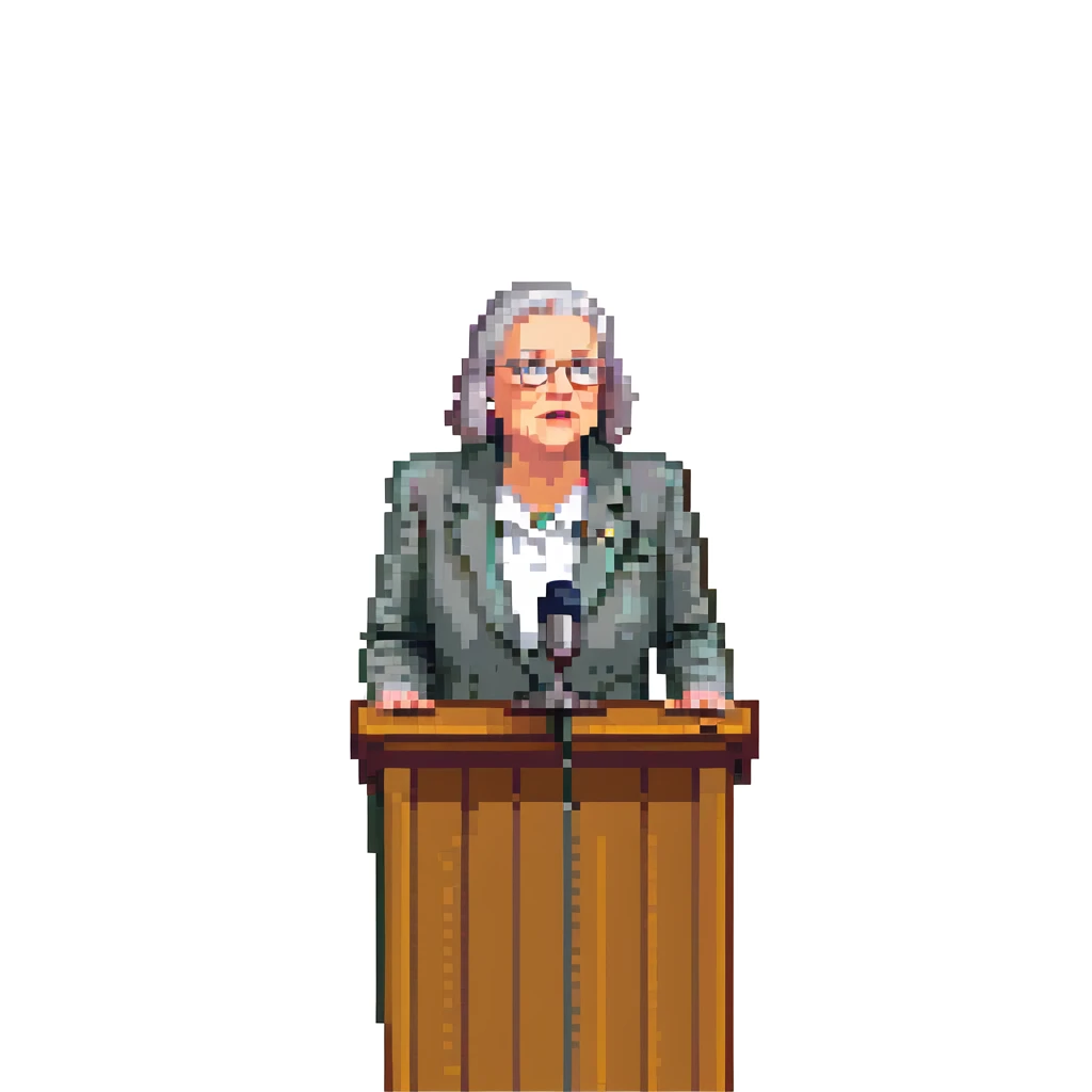 a SNES box art image of a man who looks like a fiftysomething distinguished american politician, standing and speaking emphatically at a podeum. cutscene graphic emoji