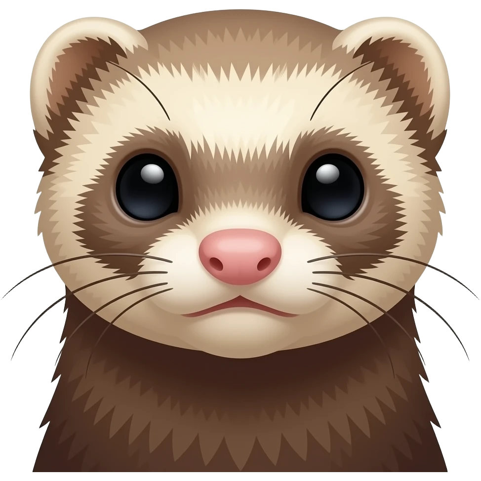 Ferret that is light colored brown and dark brown but normal ferret face emoji