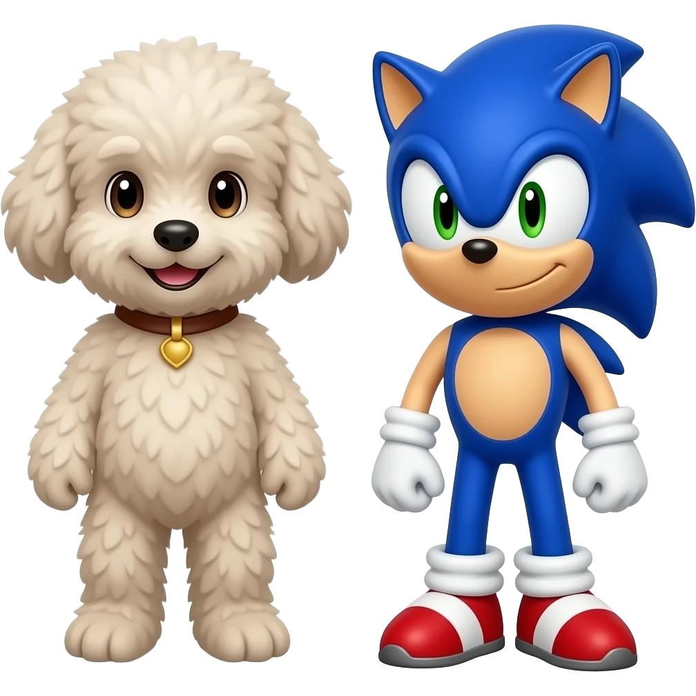 Cavapoo with Sonic the hedgehog emoji