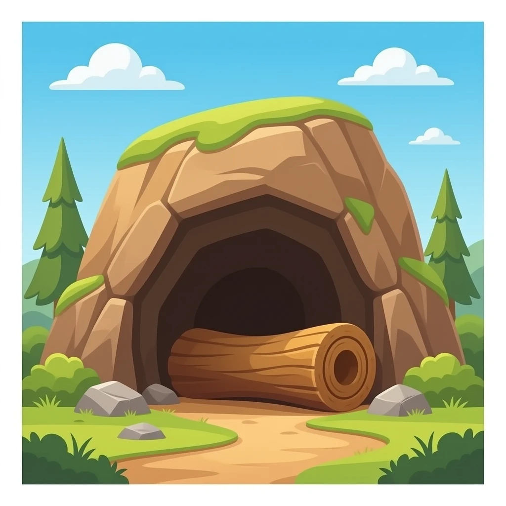 Empty cave with rock rolled away emoji