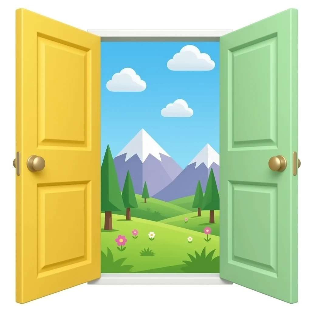 yellow green closet doorway inspired by Barbie colour palette emoji