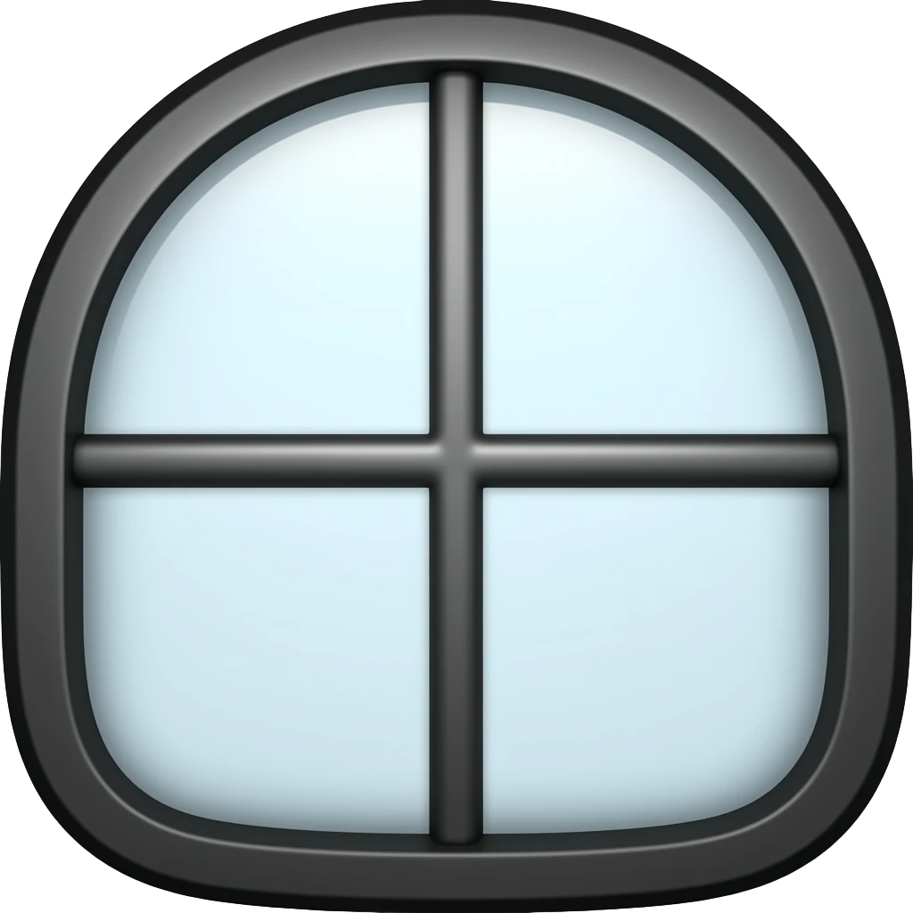 window emoji, thick black outline, simple cartoon, sticker emoji