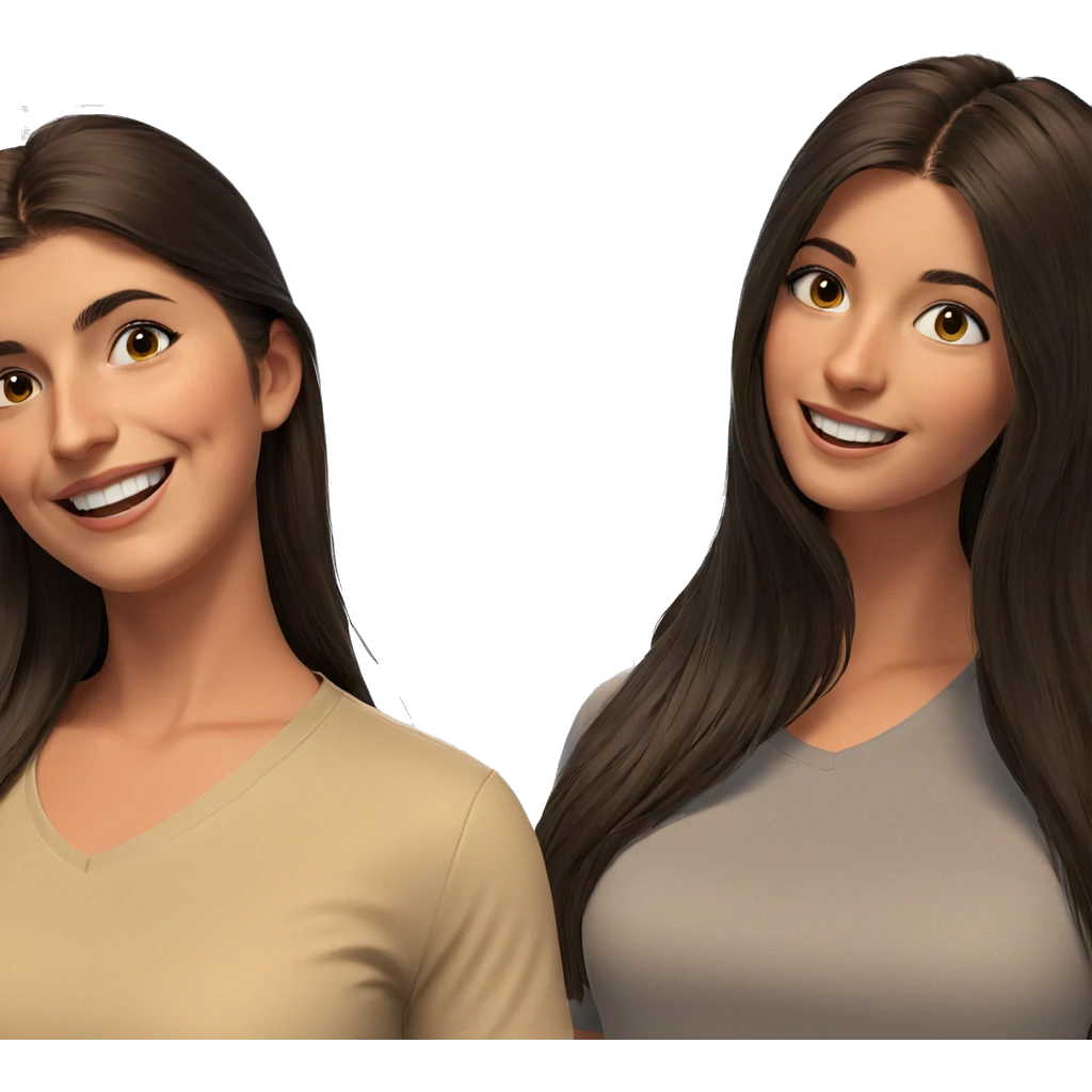 smiling girl with long hair emoji