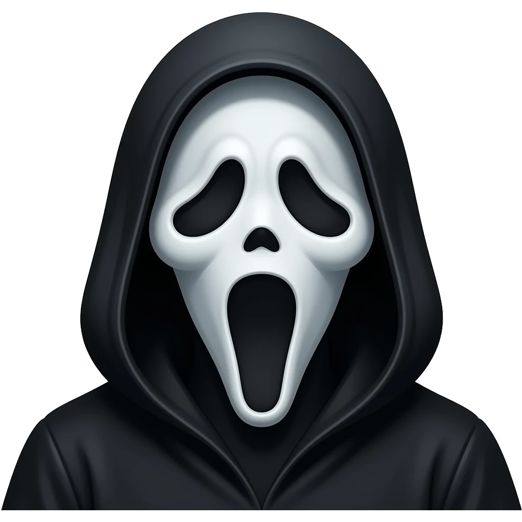 Мрачное полностью черное лицо как слендер мен с белыми глазами emoji