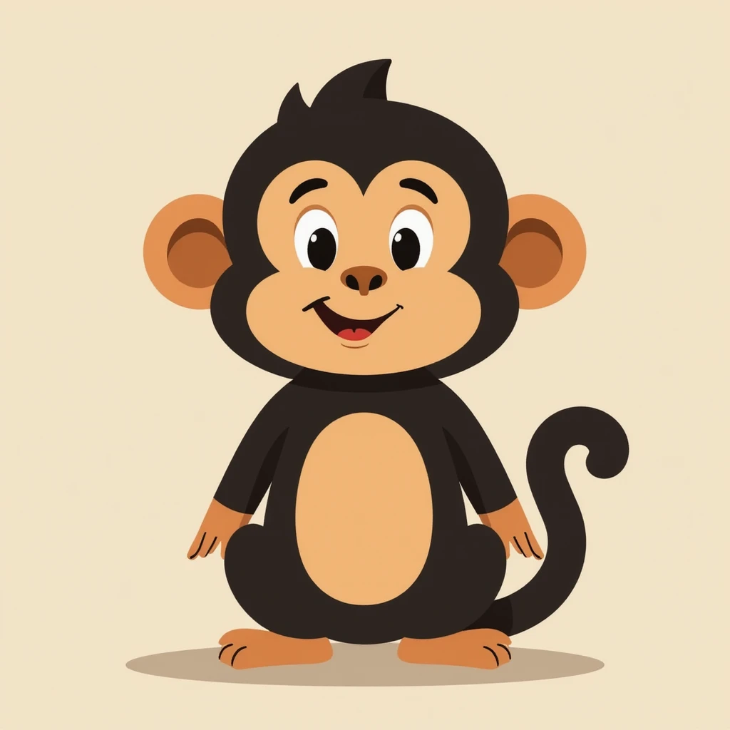 Flat design style monkey emoji