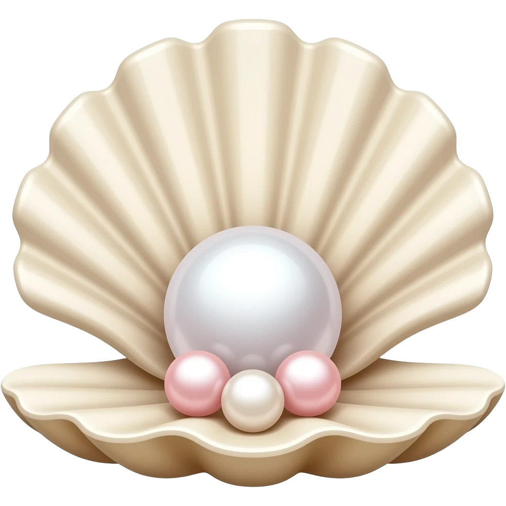 Pearl big shell baby pink and white emoji