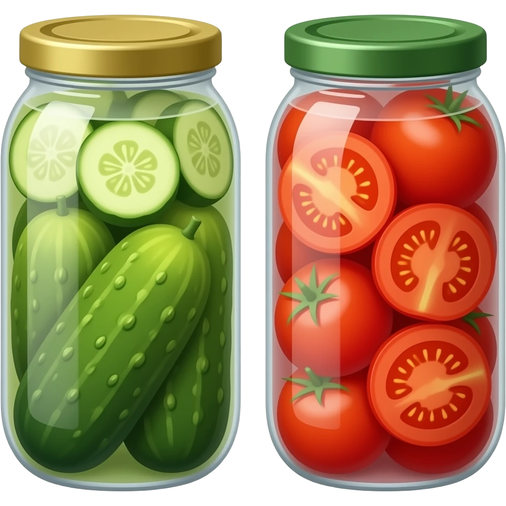 жестяные крышки от закаток с огурцами и помидорами чистые emoji