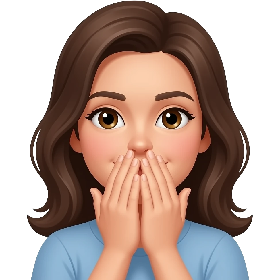 женщина закрывает рот руками emoji