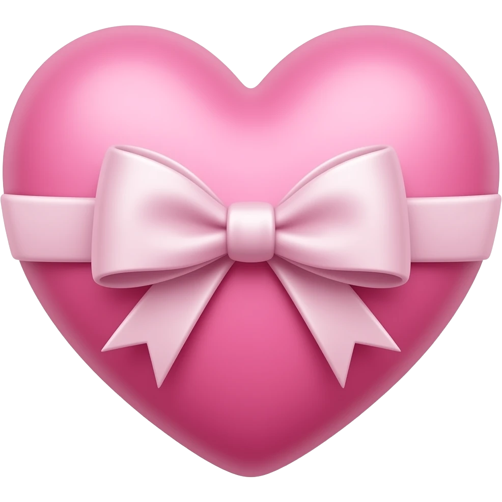 Heart with bow pink emoji