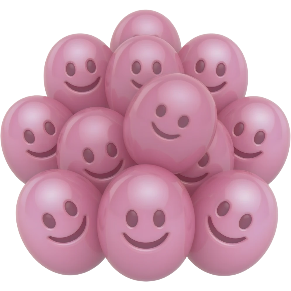 pink  Happy jelly beans cartoon emoji