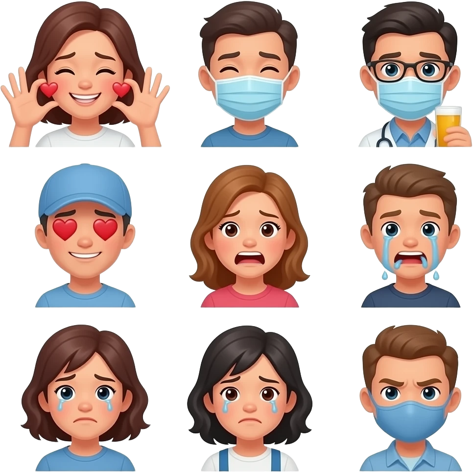 🥹🫶☺️🤣🥴🫩🤮😍😋🤔😱😤😎😭 emoji